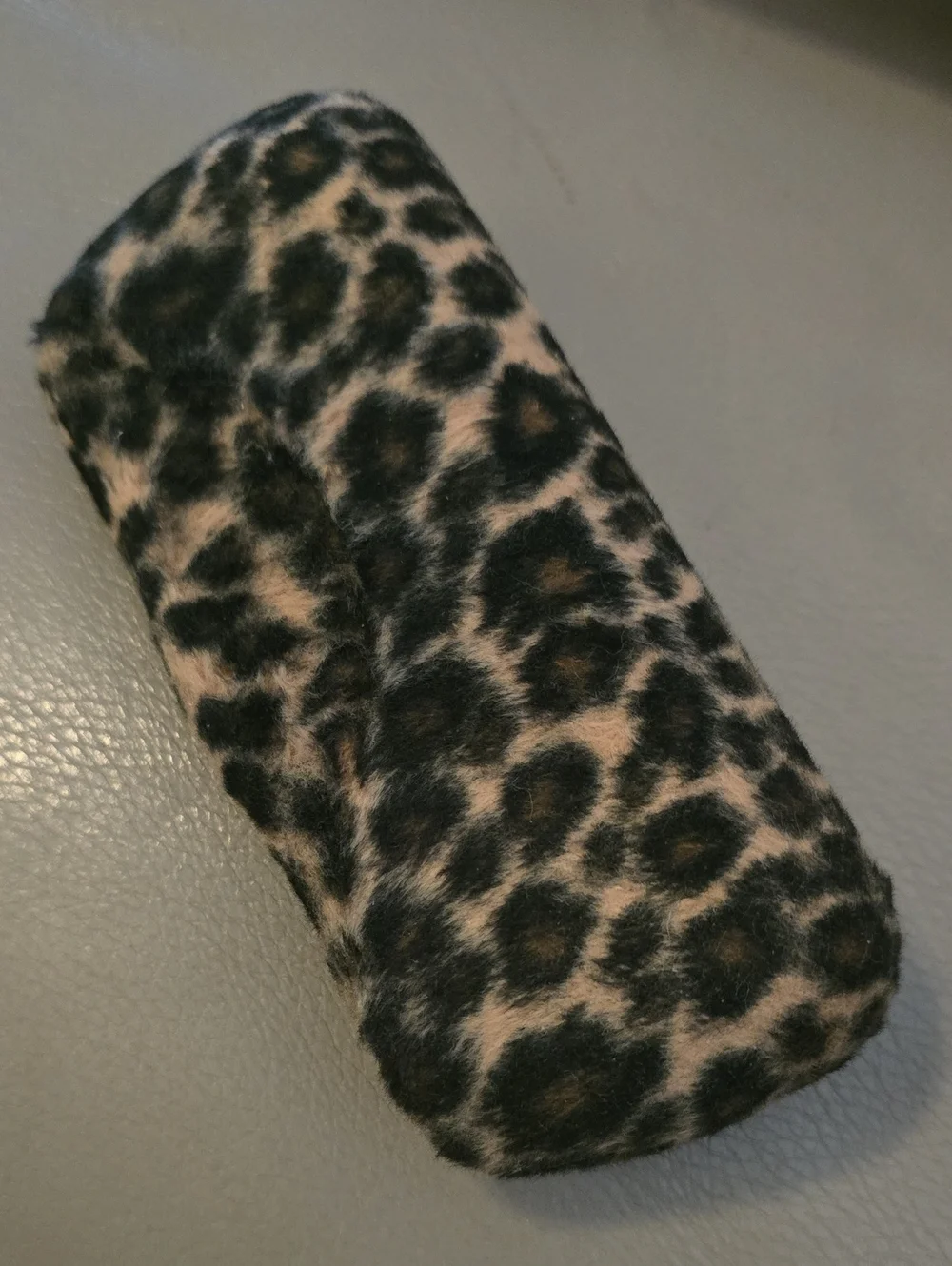 Leopard Print Faux Fur Glasses Case